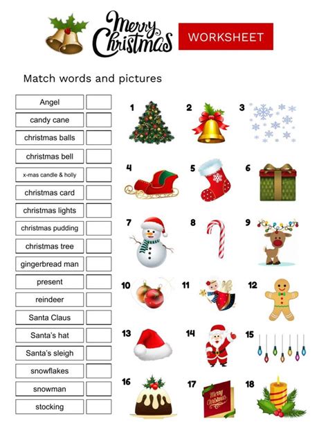 Christmas Vocabulary Online Activity Christmas Worksheets Christmas