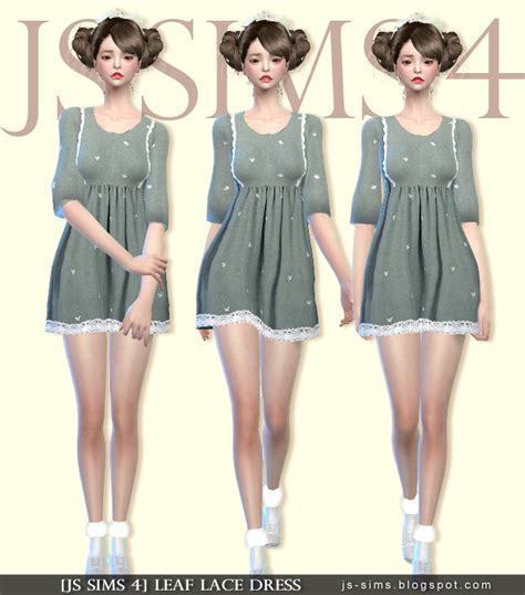 Js Sims 4 Leaf Lace Dress