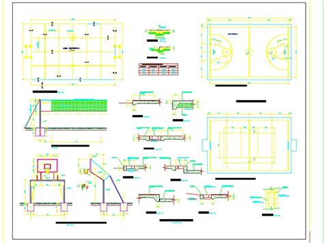 Losa Deportiva Basquet En AutoCAD Descargar CAD Gratis KB Bibliocad