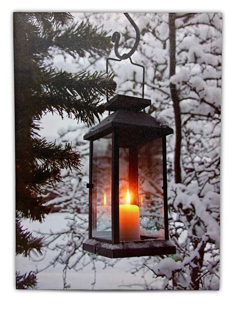 Prices May Vary Winter Lantern Scene Awesome Lighted Canvas