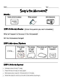 Chief scientist carl nelson demonstrates what happens when you microwave a bar of soap. Soapy Clouds in the Microwave experiment data sheets ...