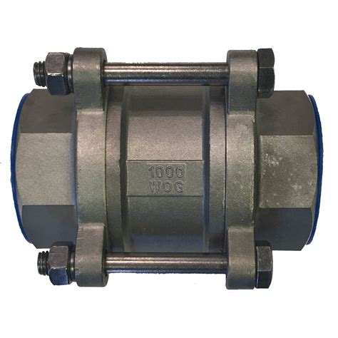 1000 Cf8m Stainless Steel Threaded 3 Pc Spring Loaded Check Valve