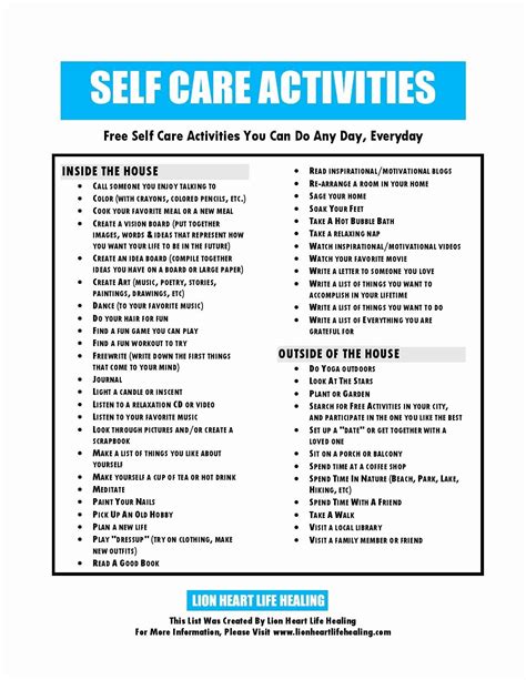 40 Self Care Plan Template Hamiltonplastering Self Care Worksheets
