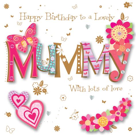 Mummy Birthday Handmade Embellished Greeting Car Cards