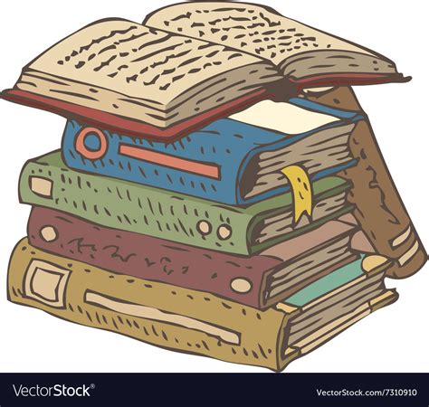Stack Of Old Books Royalty Free Vector Image Vectorstock