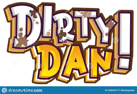 Dirty Dan Logo Text Design With Dirty Boy Vector Illustration
