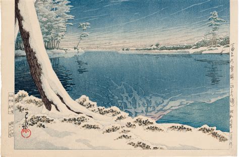 hasui clearing after a snowfall on mount fuji taganoura beach sold egenolf gallery