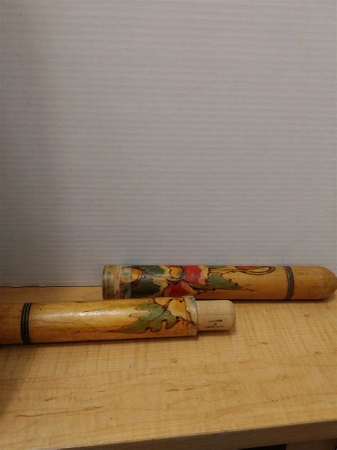 Bamboo Hand Painted Scroll Holder Antiques Board