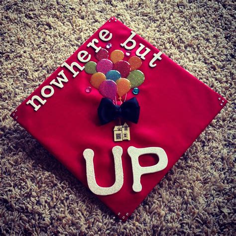 Up Is A Popular Reference For Decorated Graduation Caps Graduation