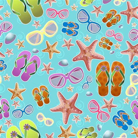 Vector Beach Pattern For Summer — Stock Vector © Indie 32537633