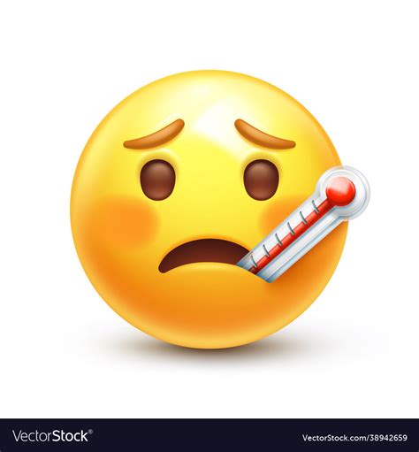 Thermometer In Mouth Emoji Royalty Free Vector Image