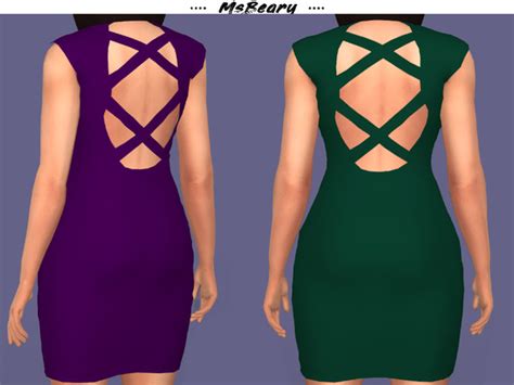 Criss Cross Backless Dress By Msbeary At Tsr Sims 4 Updates
