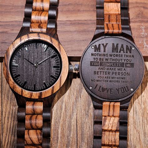 Personalized Wood Watches For Men Anniversary Gift Custom Groomsmen
