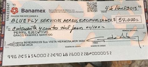 Cómo llenar un cheque Banamex La Compra Ideal México