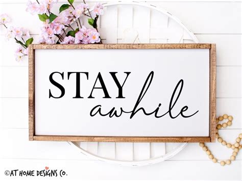 Stay Awhile Svg And  Welcome Svg Entryway Svg Front Porch Svg