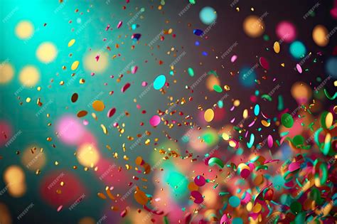 Premium Photo Confetti Falling On A Colorful And Sparkly Background