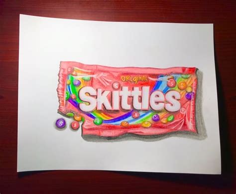 Print Skittles Colored Pencil Drawing Etsy