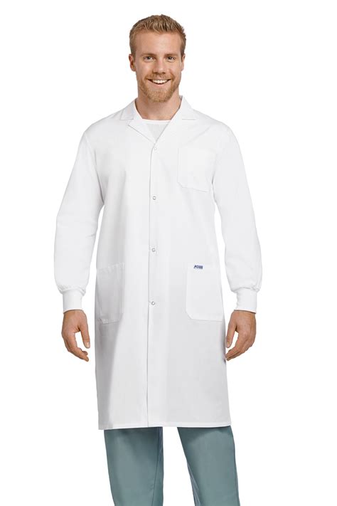 Unisex Cuffed Arm Full Length Lab Coat Scrubn