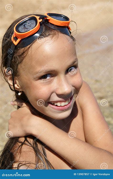 Preteen Girl On Sea Beach Stock Image Image Of Beach
