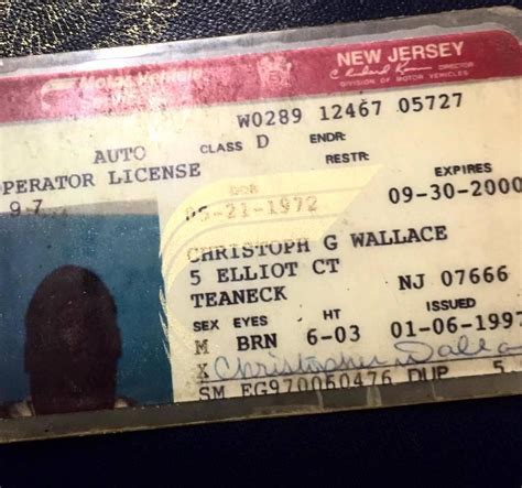 The Notorious Big S Fake Drivers License Way Back In 1997 Still A