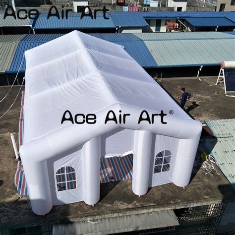 Outdoor Giant Air Building White Inflatable Wedding Tent With Windows