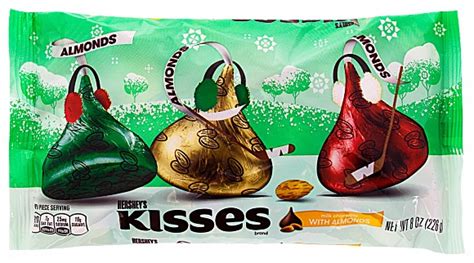 Hershey uses good manufacturing practices to control for the possibility of crossover of allergens into products that do not contain those allergens. Hershey's Kisses with Almonds Christmas Colours (226g)