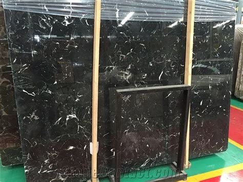 Black Ice Flower Slab Black Marble Slab From China StoneContact