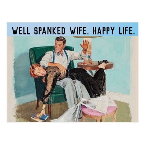 Well Spanked Wife Happy Life Spanking Postcard Uk