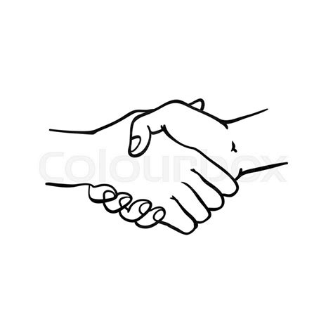 Know some anatomy, then start with the shape and angle of the palm, then. Two human hands shaking symbol in ... | Stock vector ...