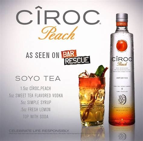 Ciroc Peach Cocktail As Seen On Bar Rescue Shut It Down Ciroc Drinks Peach Drinks Summer