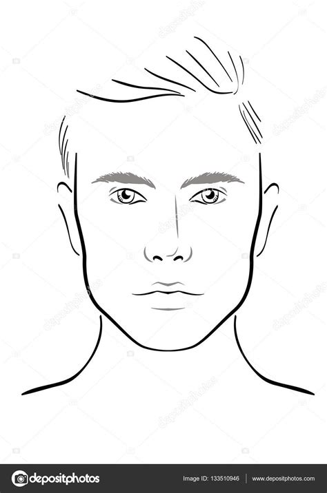 Face Chart Makeup Artist Blank Template Vector Illustration Stock