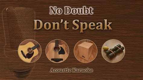 Dont Speak No Doubt Acoustic Karaoke Youtube