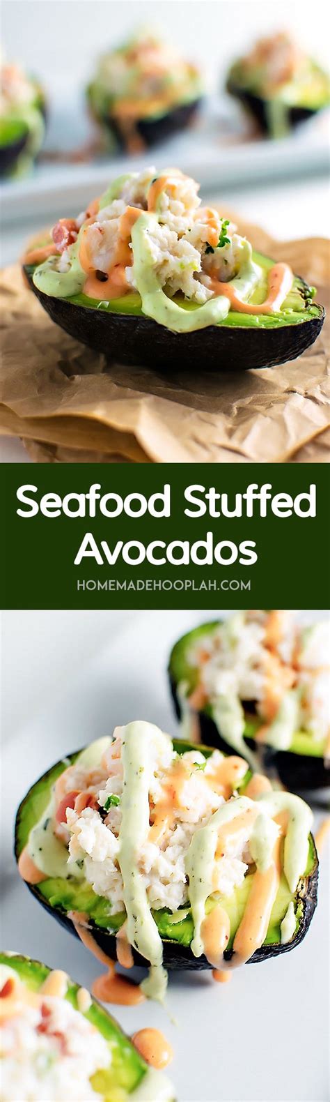 Seafood Stuffed Avocados Homemade Hooplah Seafood