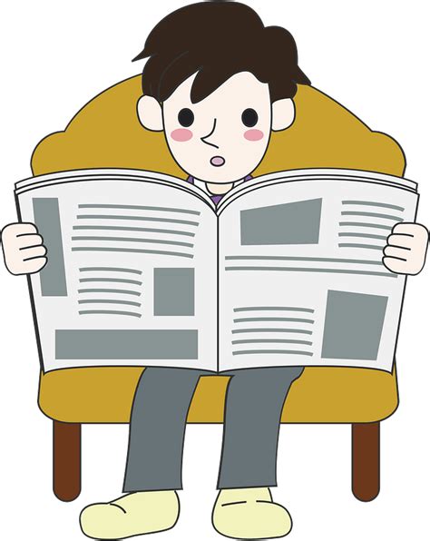 Man Is Reading A Newspaper Clipart Free Download Transparent Png