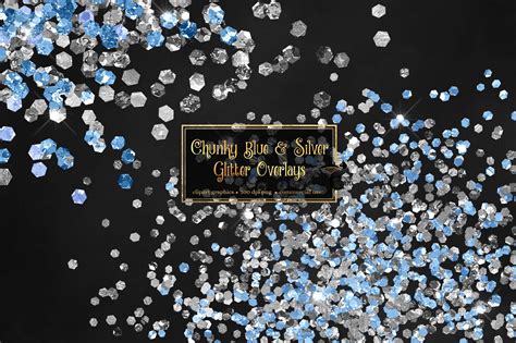 Chunky Blue And Silver Glitter Illustrations Creative Market