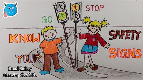 How to draw road safety drawing easy way सड क स रक ष प स टर इसस अच छ प स टर नह म ल ग. City Road Safety Drawing Poster for Kids - YouTube