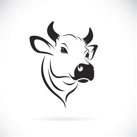 Vector De Diseño De Cabeza De Vaca Sobre Fondo Blanco Ilustración