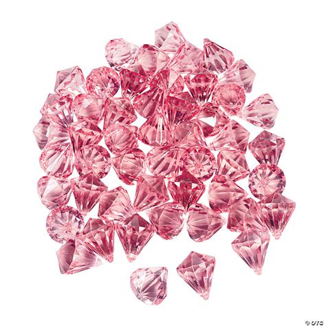 Pink Diamond Shaped Acrylic Gems