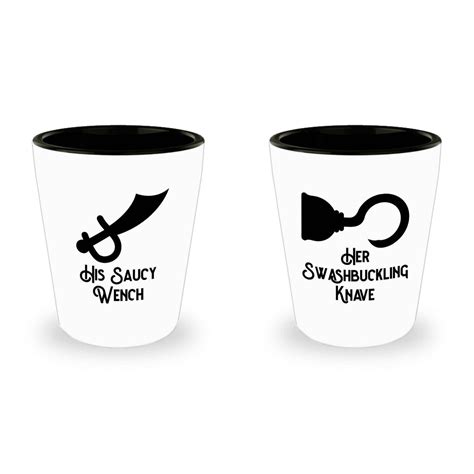Her Swashbuckling Knave And His Saucy Wench Pirate Shot Glass Etsy