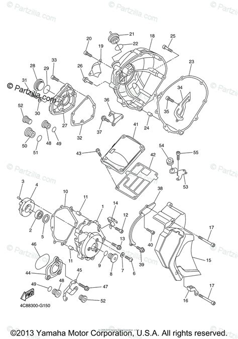 Yamaha Motorcycle 2008 Oem Parts Diagram For Crankcase Cover 1
