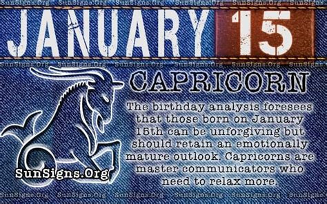 January 15 Zodiac Horoscope Birthday Personality Sunsignsorg