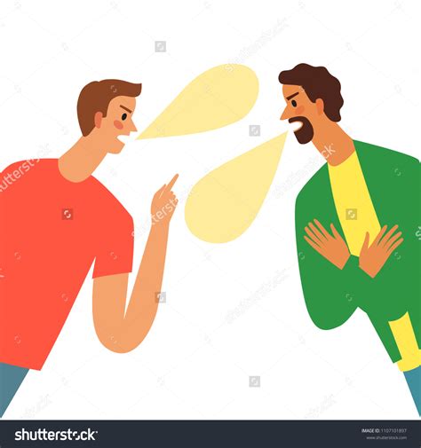 People Argue Two Angry Men Shouting Stock Vector Royalty Free