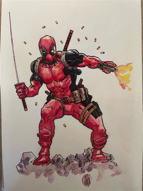 Deadpool Original Art By Inaki Miranda Scotts Collectables