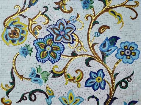 Mosaic Designs Goldy Posy Flowers And Trees Mozaico