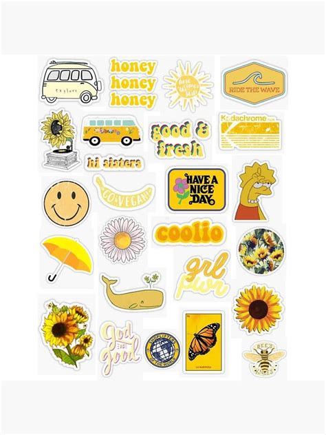 Redbubble Stickers Yellow Aesthetic