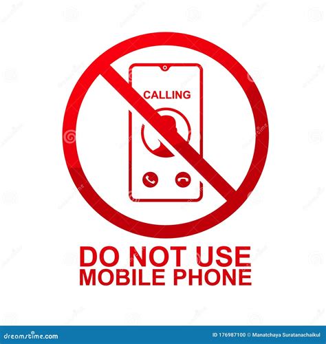 Do Not Use Mobile Phone Sign Stock Vector Illustration Of Ring