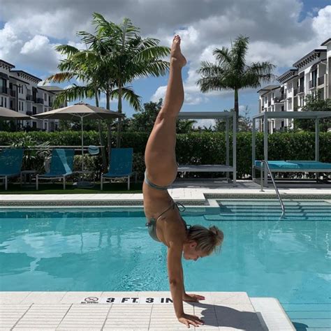 Ex Ufc Star Paige Vanzant Flashes Her Bum As She Shows Off Incredible Strength With Pool Side