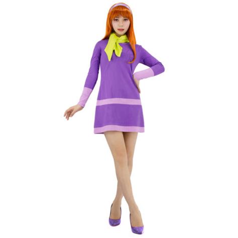 Dazcos Women Scooby Doo Daphne Blake Cosplay Costume Outfit With Scarf