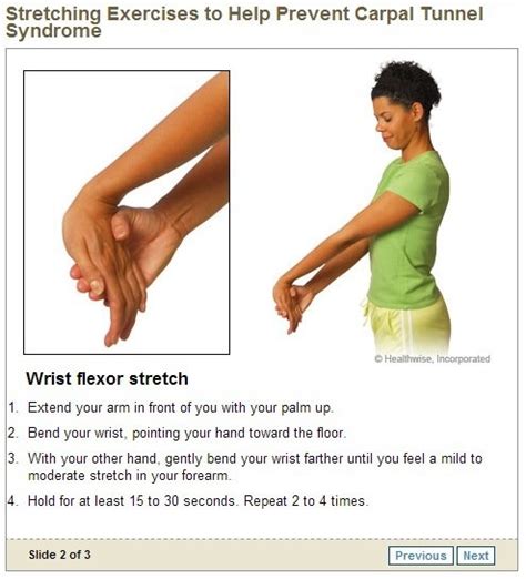 Wrist Flexor Stretch Carpal Tunnel Relief Exercises Carpal Tunnel