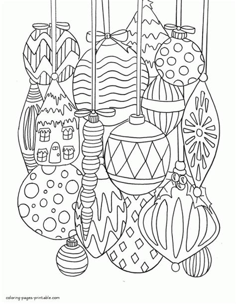 Christmas Ornament Coloring Sheets For Adults Coloring Pages